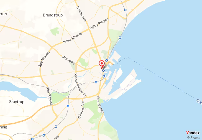 Qibla Map for Aarhus