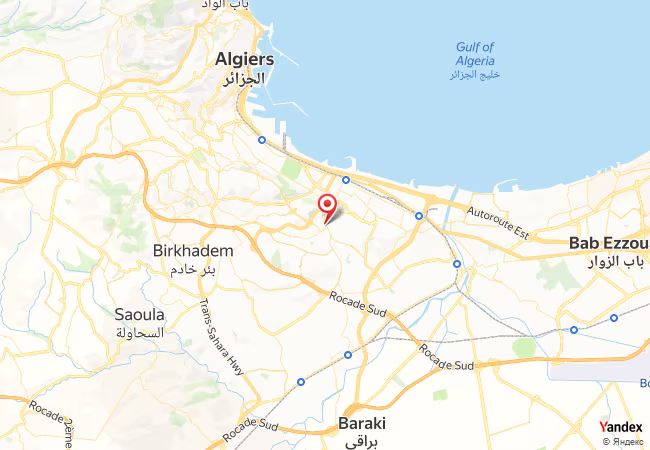 Qibla Map for Algiers