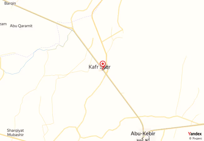 Qibla Map for Kafr Saqr