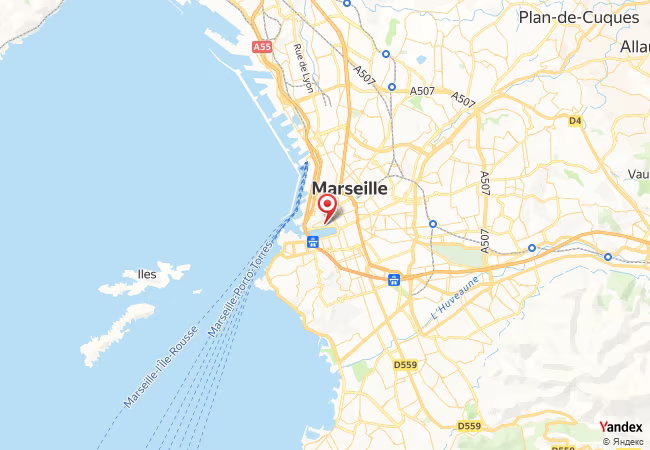 Qibla Map for Marseille