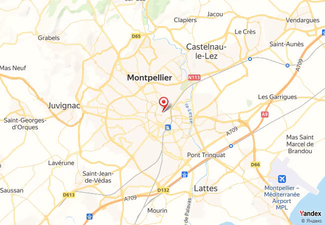 Qibla Map for Montpellier