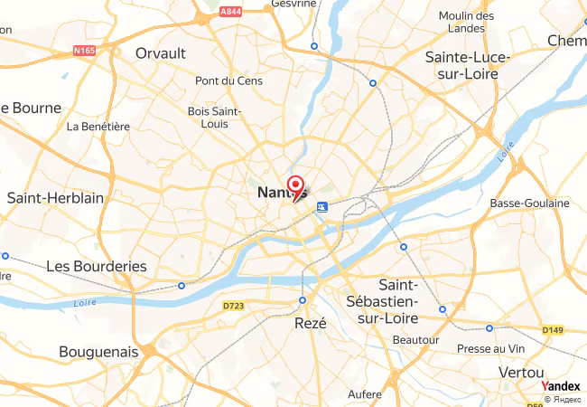 Qibla Map for Nantes