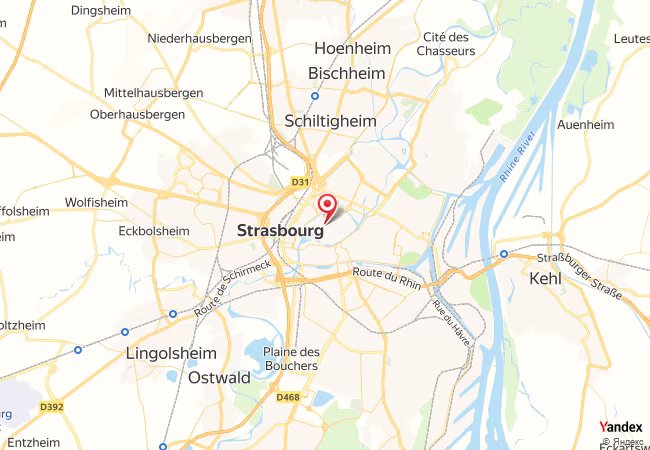 Qibla Map for Strasbourg