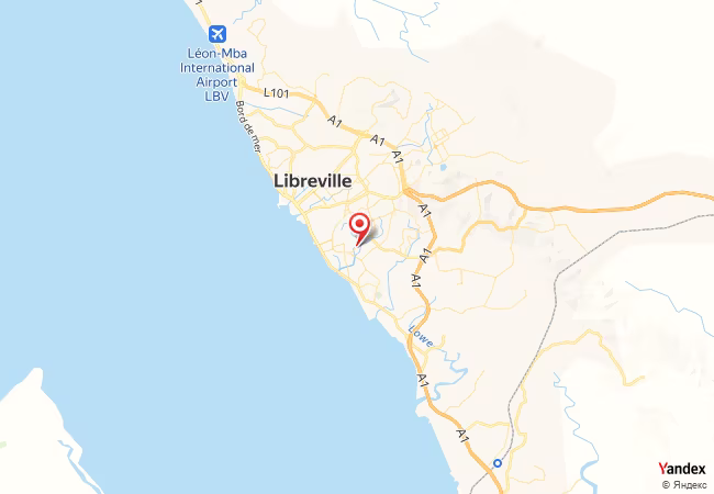 Qibla Map for Libreville