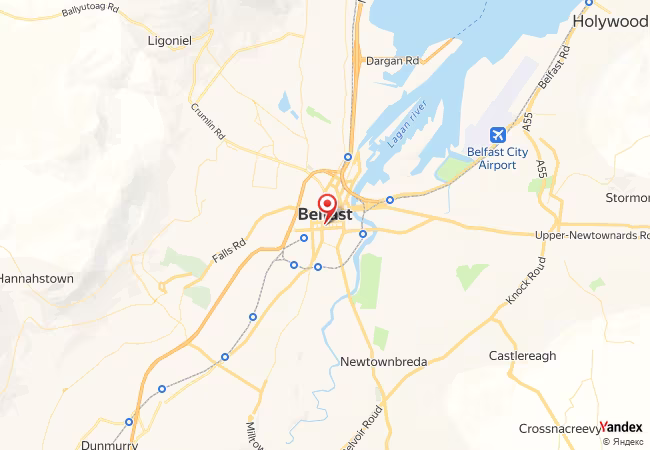 Qibla Map for Belfast