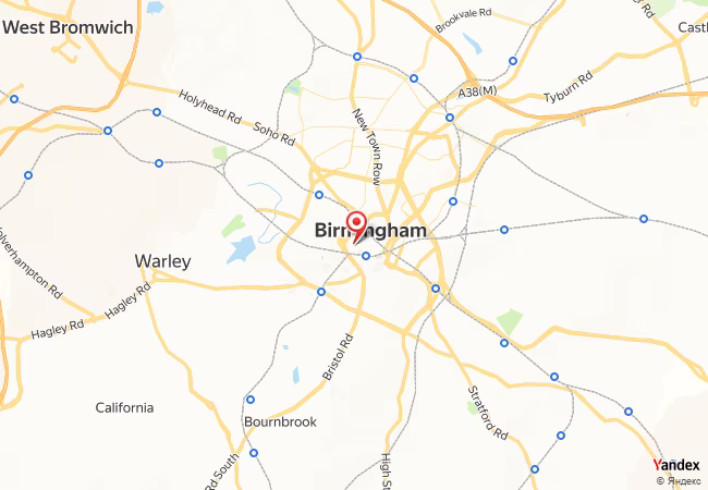 Qibla Map for Birmingham