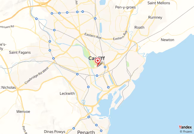 Qibla Map for Caerdydd