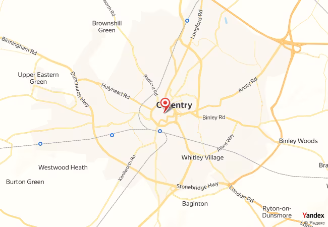 Qibla Map for Coventry