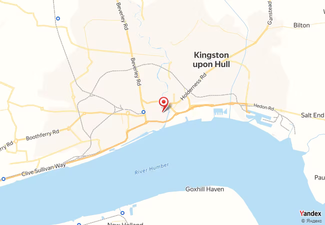 خريطة القبلة لمدينة كينغستون أبون هال