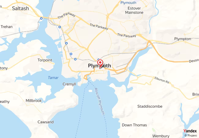 Qibla Map for Plymouth