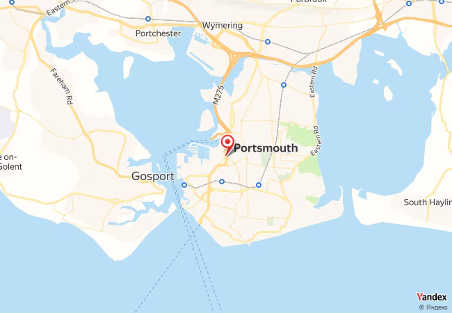 Qibla Map for Portsmouth