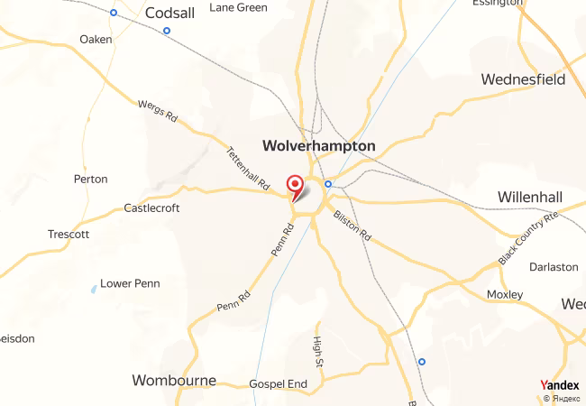 Qibla Map for Wolverhampton