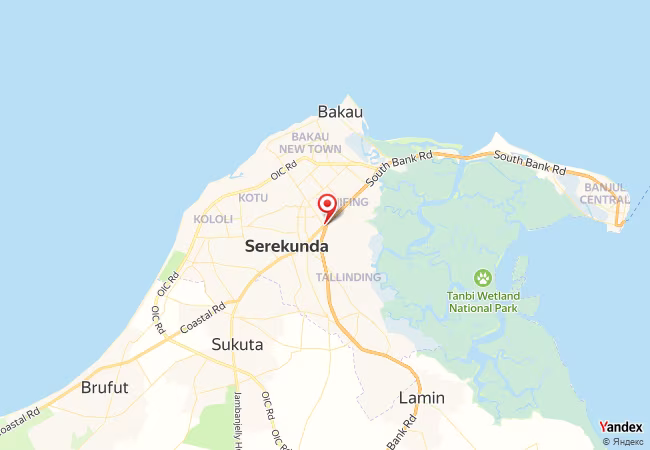 Qibla Map for Serekunda