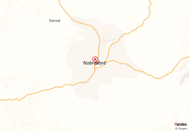 Qibla Map for N'Zerekore