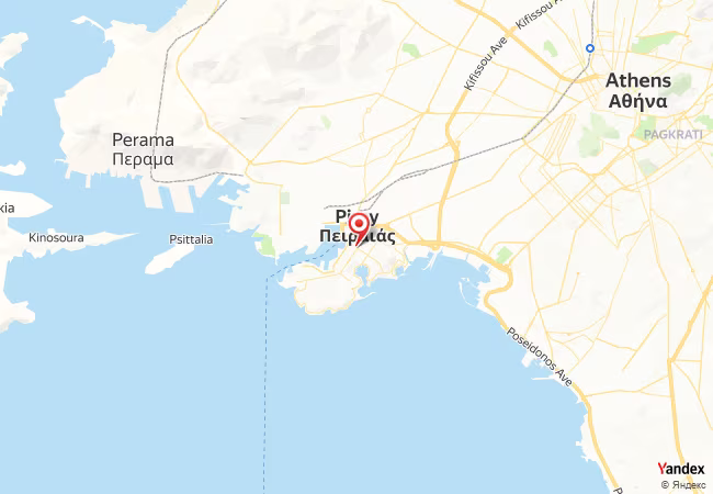 خريطة القبلة لمدينة بيرايوس