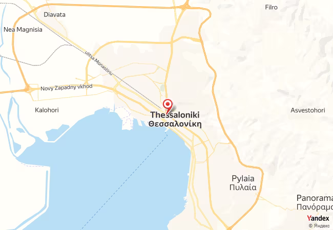 Qibla Map for Thessaloniki