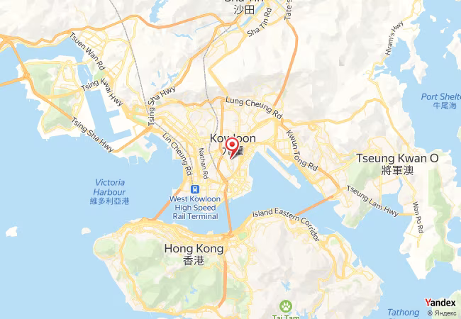 Qibla Map for Kowloon