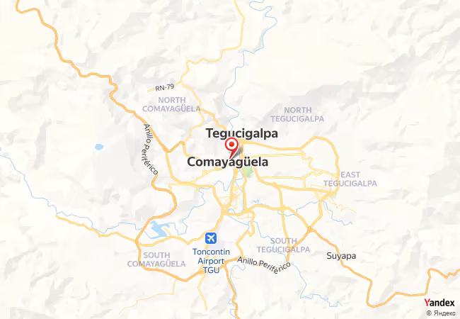 Qibla Map for Comayaguela