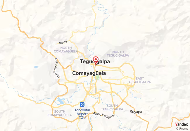 Qibla Map for Tegucigalpa