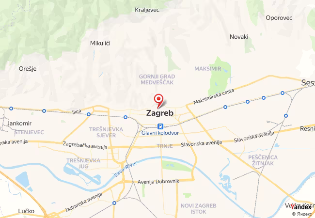 Qibla Map for Zagreb