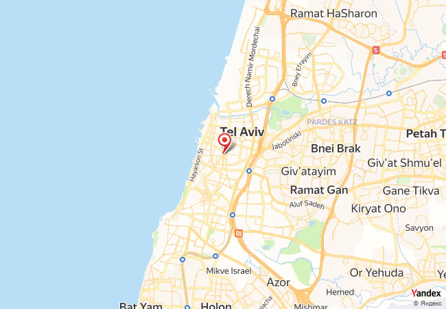 Qibla Map for Tel Aviv-Yafo
