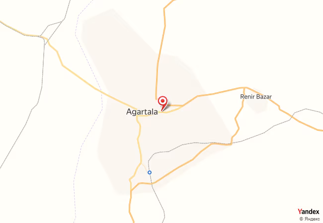 Qibla Map for Agartala