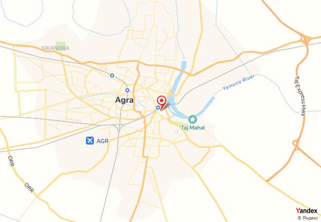Qibla Map for Agra