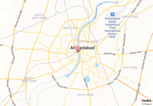 Qibla Map for Ahmedabad