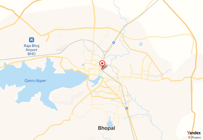 Qibla Map for Bhopal