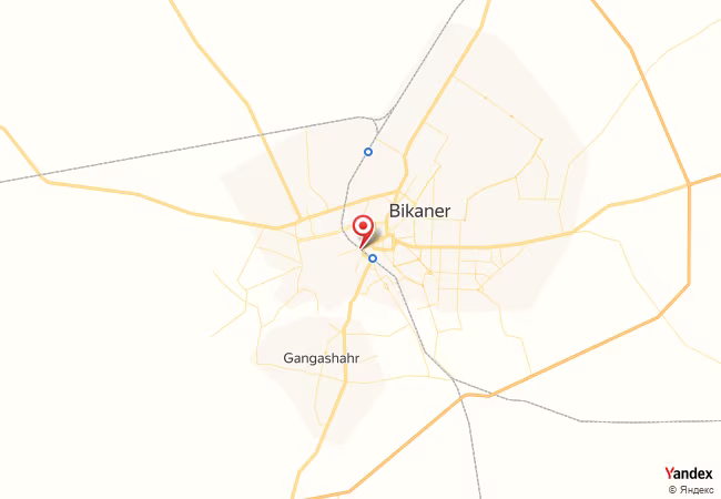 خريطة القبلة لمدينة بيكانير