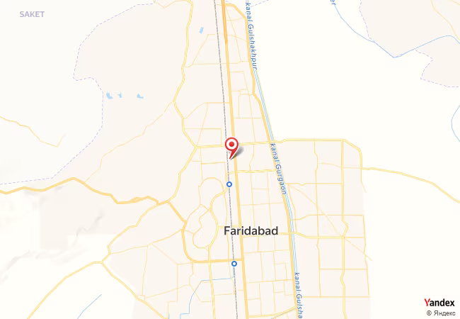 Qibla Map for Faridabad