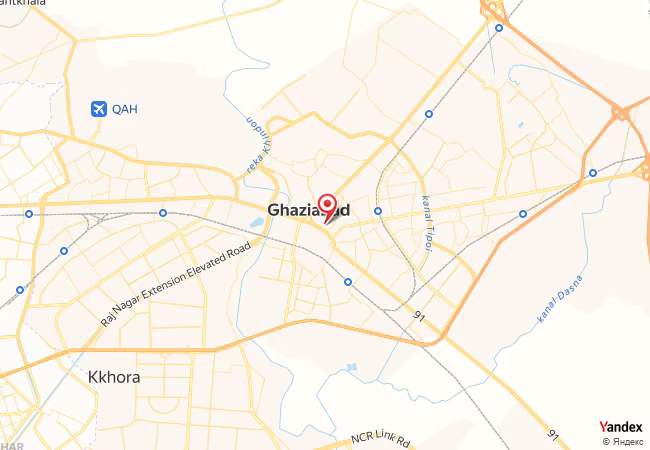 Qibla Map for Ghaziabad