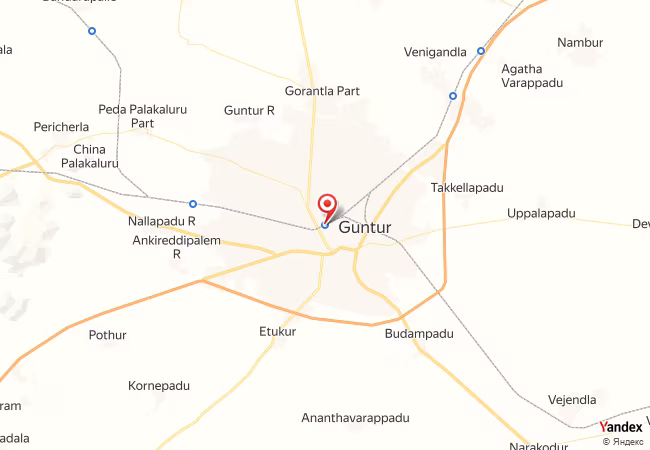 خريطة القبلة لمدينة مقاطعة غنتور