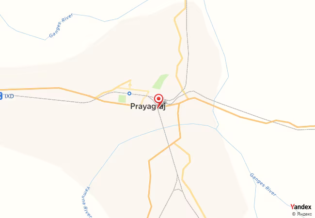 خريطة القبلة لمدينة الله أباد