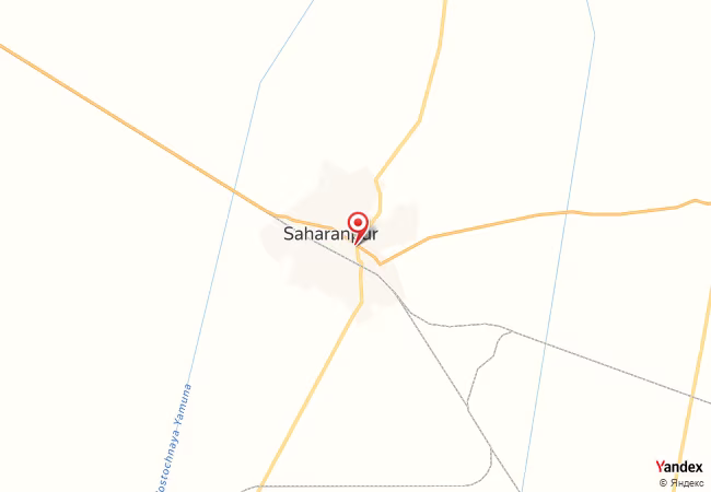 Qibla Map for Saharanpur