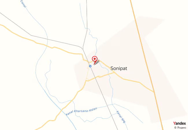 Qibla Map for Sonipat