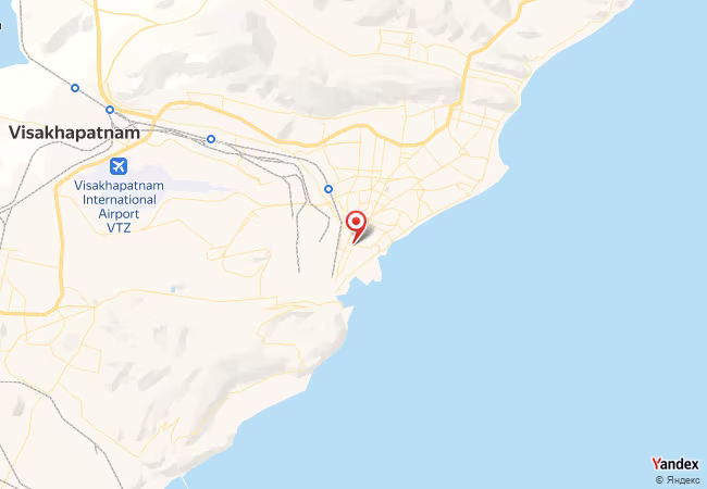 Qibla Map for Vishakhapatnam