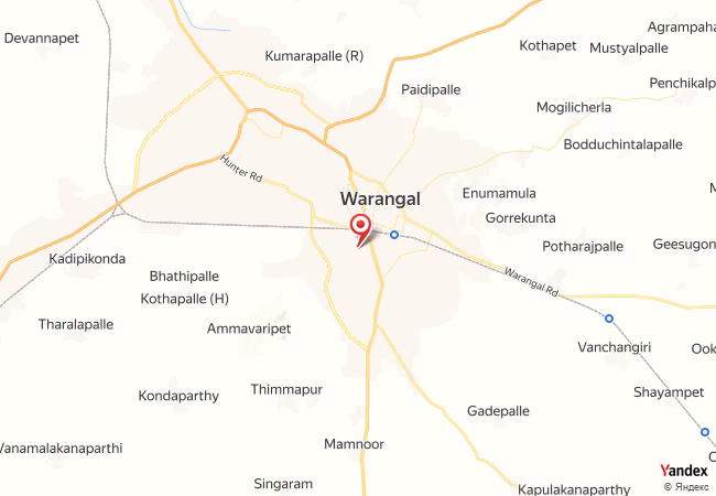 Qibla Map for Warangal