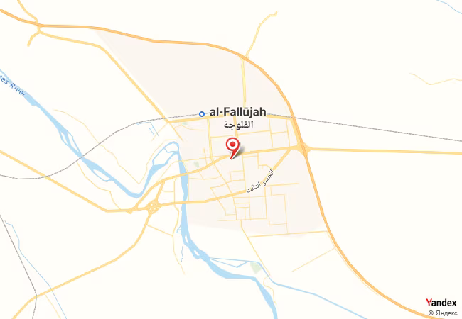 Qibla Map for Al Fallujah