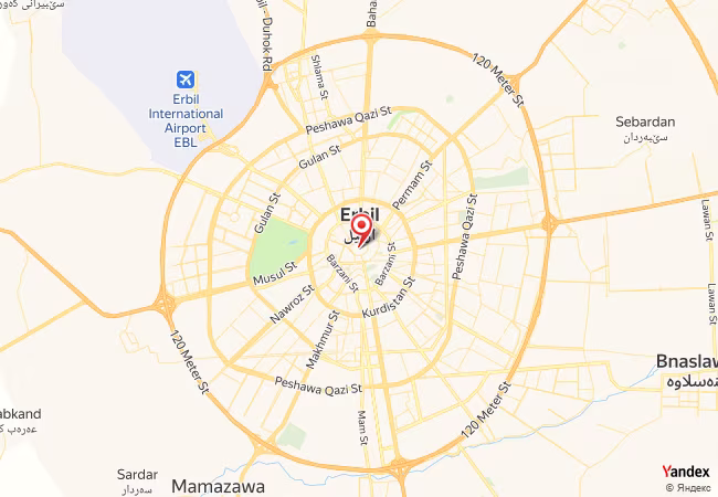 Qibla Map for Erbil