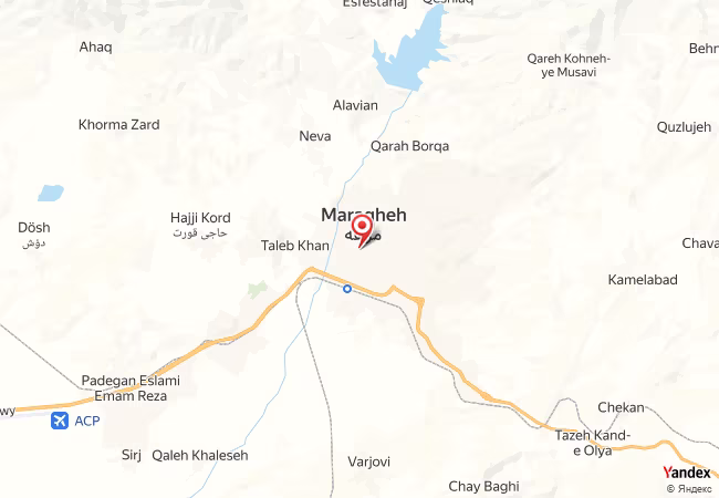 خريطة القبلة لمدينة مراغة