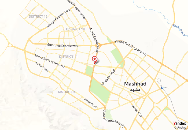 Qibla Map for Mashhad