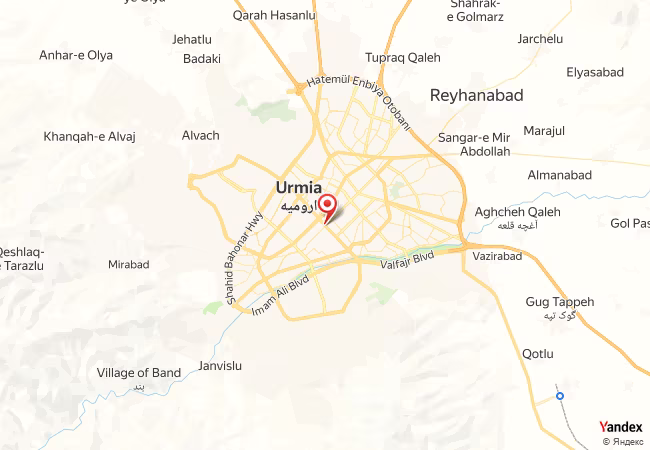 Qibla Map for Orumiyeh