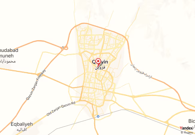 خريطة القبلة لمدينة قزوين