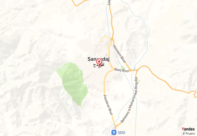 Qibla Map for Sanandaj