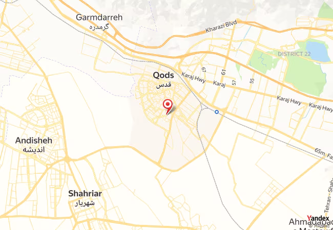 Qibla Map for Shahr-e Qods