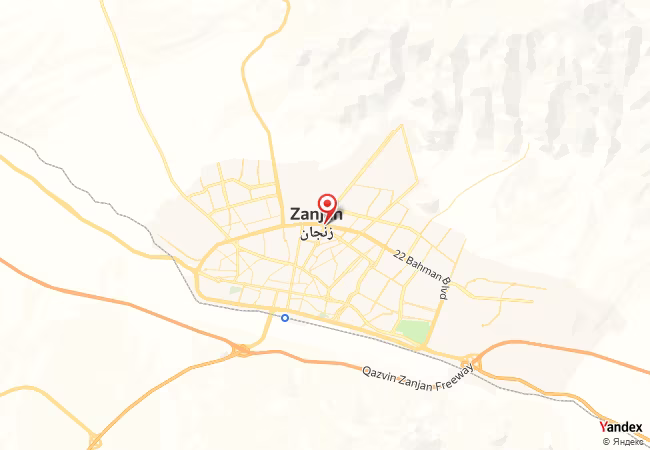 Qibla Map for Zanjan