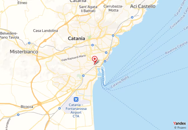 Qibla Map for Catania