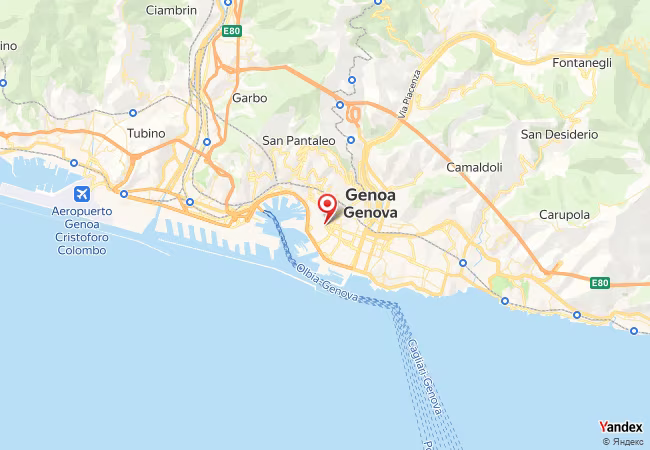 Qibla Map for Genoa