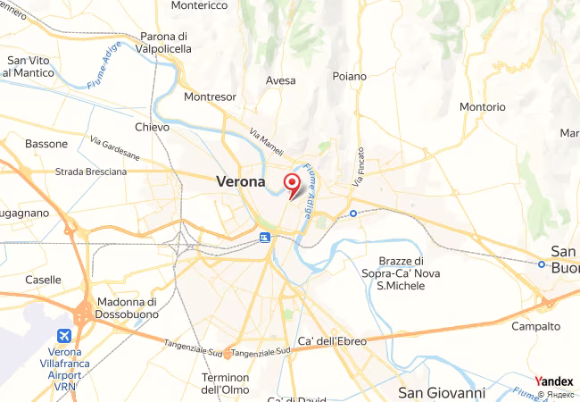 Qibla Map for Verona